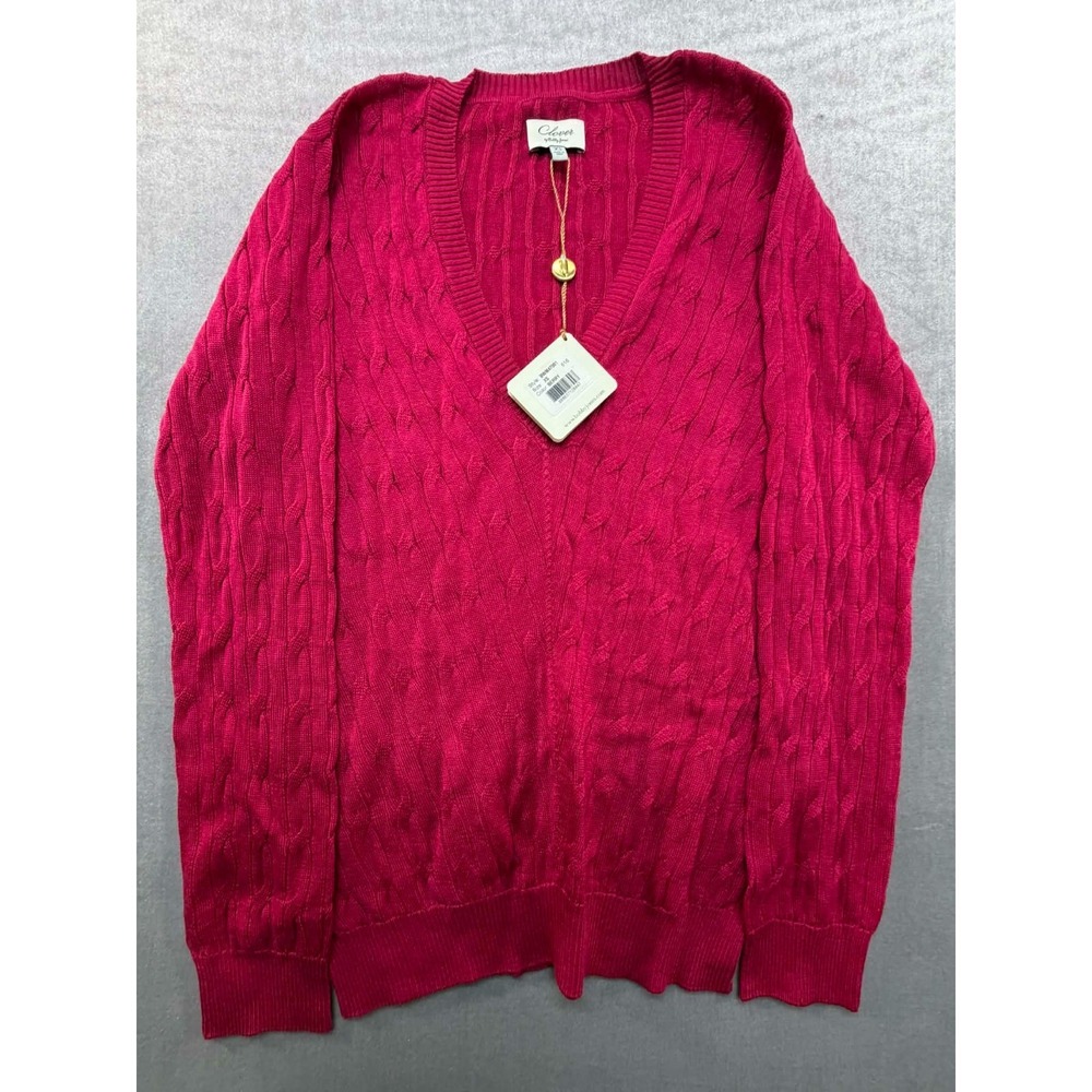 NWT Clover‎ by Bobby Jones Pima Cotton Pullover Sweater Red Women Size XS